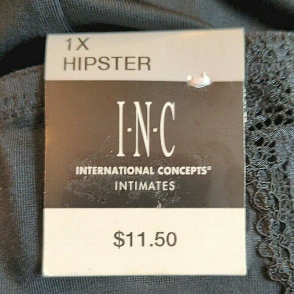BOGO INC International Concepts Womens Lace Inset Hipster Panties Black 1X NEW - Picture 3 of 7